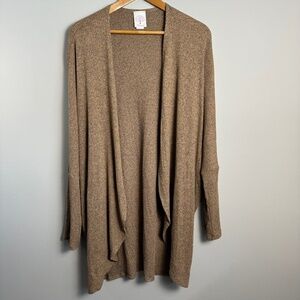 Freeloader Women's Tan/Brown Open Long Sleeve Duster Cardigan Sweater Size M/L
